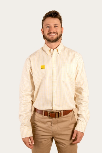Picture of Ray White Mens Heritage Dress Shirt - Yellow Check - 7XL